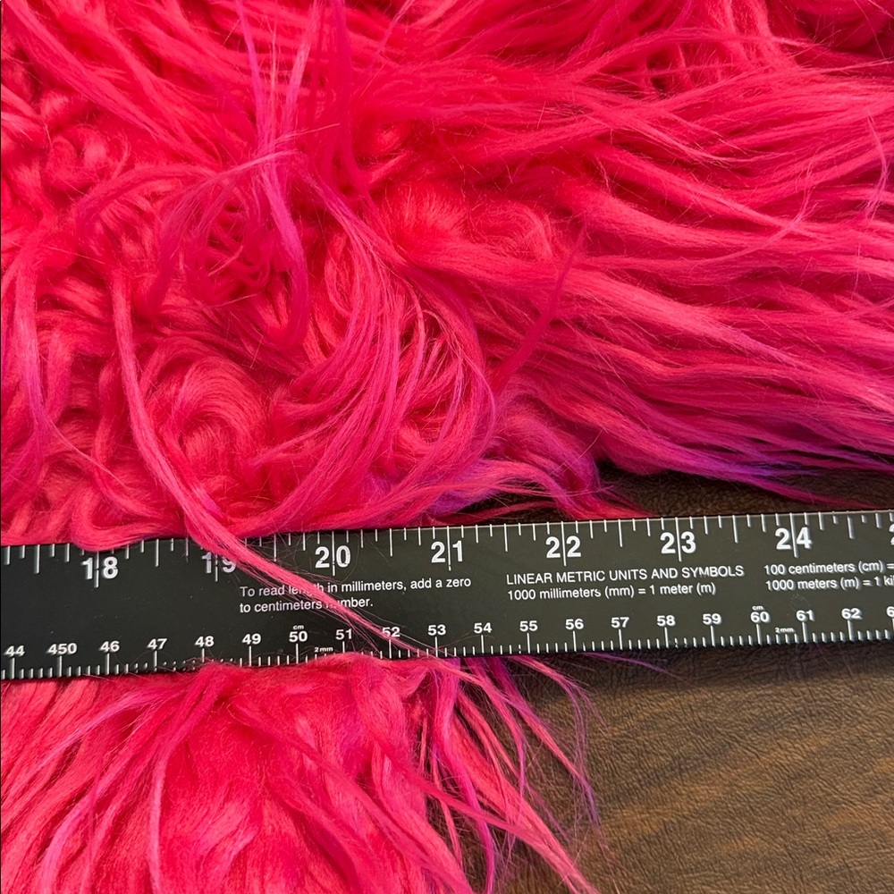 Hot Pink Shaggy Faux Fur Coat - Picture 9 of 11